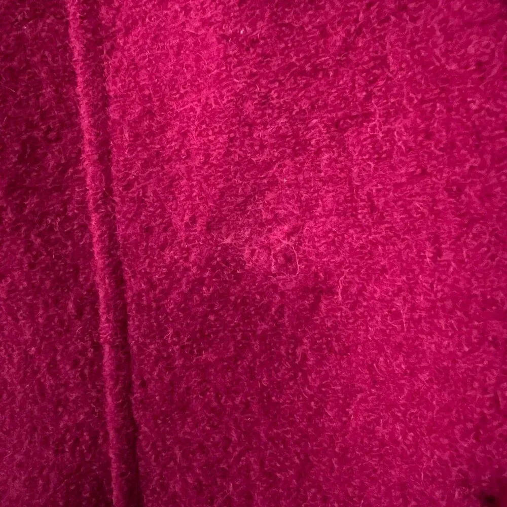 Appleseeds Cardigan Jacket Womens Small Pink Fushia Boiled Wool Cozy Prep Barbie